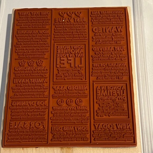 Stampin Up! Classifieds Wood-Mounted Rubber Stamps Set - Picture 3 of 3
